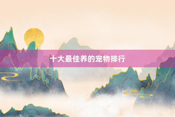十大最佳养的宠物排行
